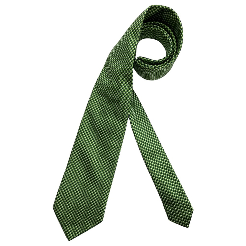 FAÇONNABLE Green Geometric Silk LUXURY Tie ITALY